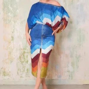 Комплект з принтом: топ і спідниця